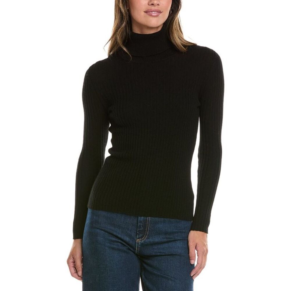 Alashan Cashmere Womens  Ada Rib Fold Over Turtleneck 100% Cashmere Sweater,
